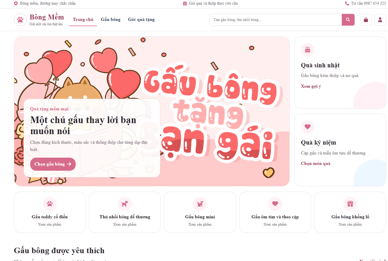 web bán gấu bông,website bán gấu bông,Website bán thú bông